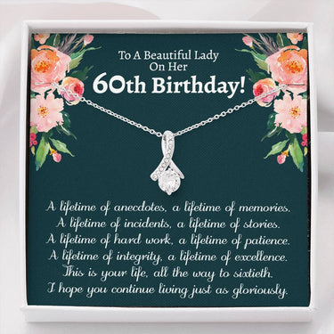 60th Birthday Ribbon Necklace - Love You This Much
